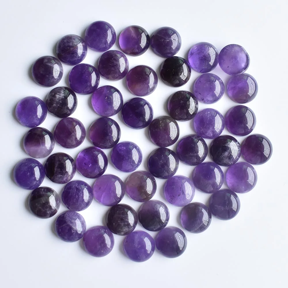 Wholesale 50pcs/lot fashion hot selling high quality natural amethysts round CAB CABOCHON beads for jewelry Accessories 12mm