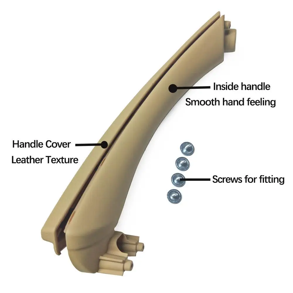 Beżowy czarny szary węgla lewego prawego samochodu wewnętrzny uchwyt wewnętrznego drzwiowego Panel osłona wykończeniowa do naciągania E90 E91 E92