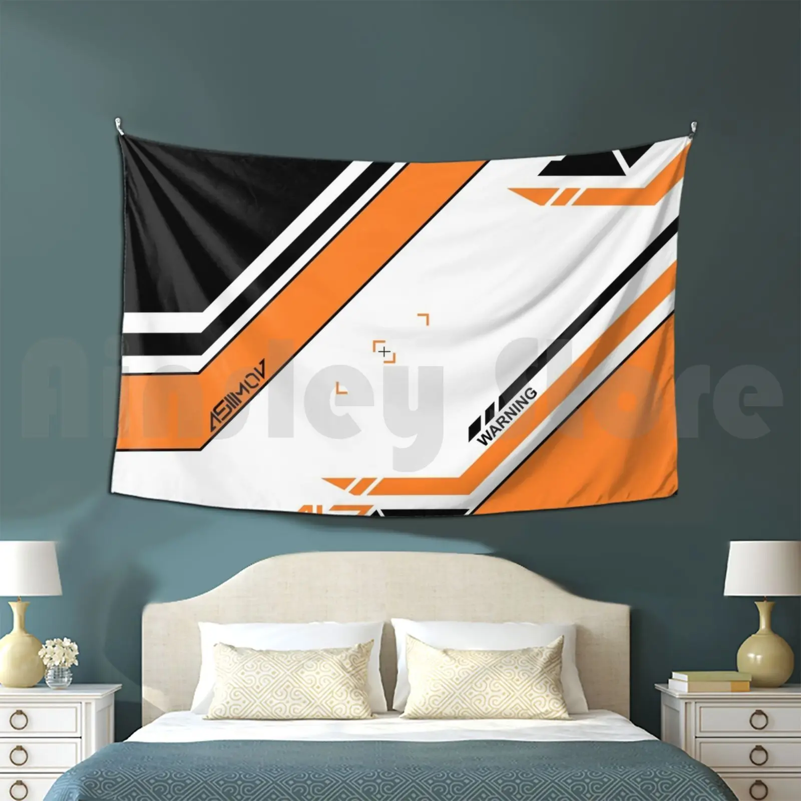 Counterstrike Asiimov Skin Texture Tapestry Living Room Bedroom Counterstrike Csgo Asiimov Skin Weapon Skin Game Orange