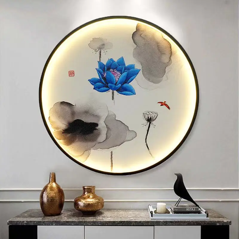 New Chinese Style Mural Wall Lamp 12 Styles Scenery Painting Light Fixture Wall for Aisle Corridor Living Room Background