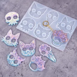 Self Defense Weapon Keychain Silicone Mold for Resin Art Pointed Cat Dog DIY Resin Mold Supplies Silicone Mold Resin Tool