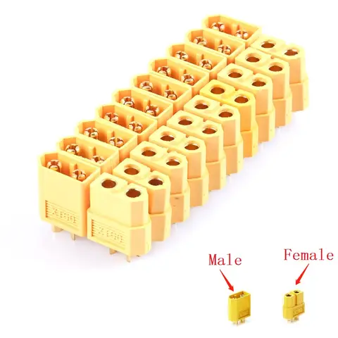 XT60 XT-60 Male Female Connectors 10pcs for RC Battery QYWWRC