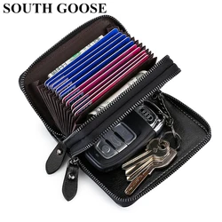 Genuine Leather Card Holder Fashion Unisex Multifunction Organizer Bag Men Card Keychain Holder Women Housekeeper Change Purse