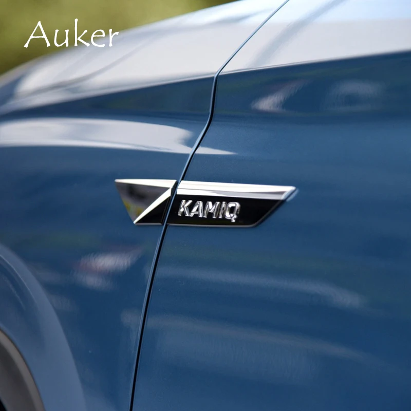 Car Original Side Wing Fenders Door Emblem Badge Sticker Trim For Skoda KAMIQ 2019 2020 Chrome  Styling Accessories