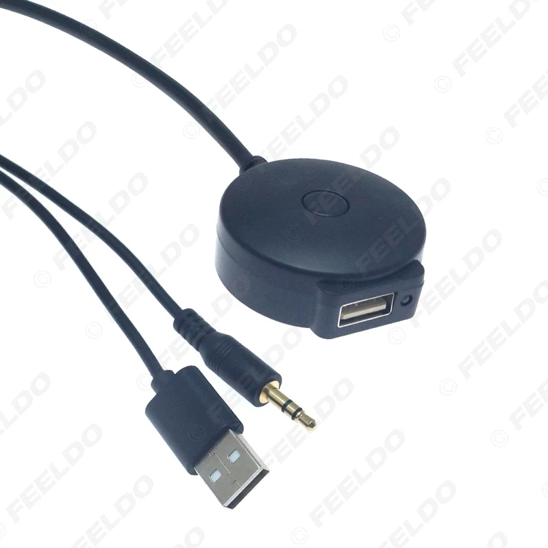 FEELDO Car Wireless Bluetooth Module Receiver AUX 3.5 mm Jack & USB Music Adapter AUX Cable For BMW Mini Cooper Kit #MX6260