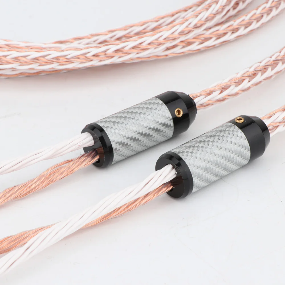 페어 HIFI 8TC OCC 구리 스피커 케이블 Hifi 오디오 오디오파일 스피커 케이블(로듐 도금 Y 스페이드 커넥터 포함)