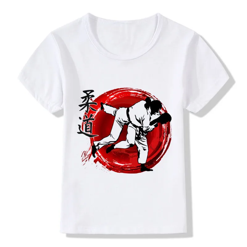 

Boy and Girl Evolution Of A judo Design T-shirts Children Judo Top Tees Baby T shirt Summer Casual Soft White Tee Shirt