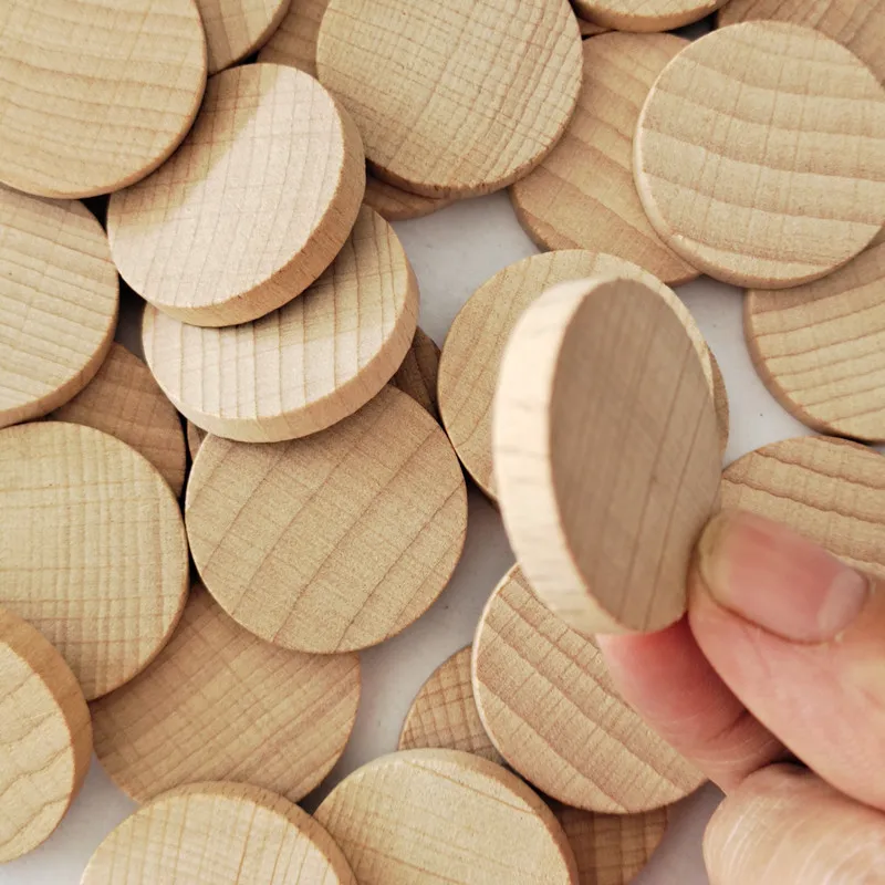 10PCS 3cm 1.18inch Round Unfinished Wood Cutout Circles Chips for Arts & Crafts Projects, Board Game Pieces, Ornaments