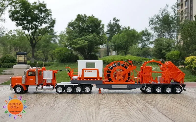 Exqusite Alloy Toy Model 1:50 Scale Kenworth Jereh Trailer Mounted Coiled Tubing Truck Vehicles Diecast Toy Model Collection