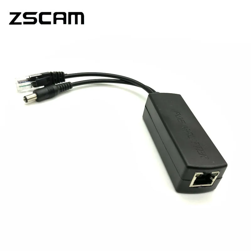 

ZSCAM Gigabit Active PoE Splitter Power Over Ethernet IEEE 802.3AF/AT 48V to 12V 1A-2A 10/100 Mbps for CCTV Security IP Camera