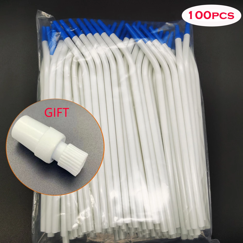 

New Dentist Clinic Disposable Surgical Suction Tips Suction Tube Long Slim type 100pcs