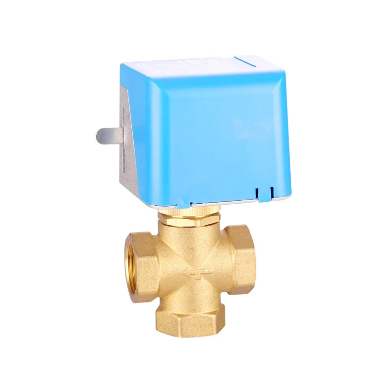 220V DN25 DN20 Brass Electric Motorized Globe Valve 3 Way 3-Wire 1.6Mpa Thread 90 Degree Rotation for water gas oil