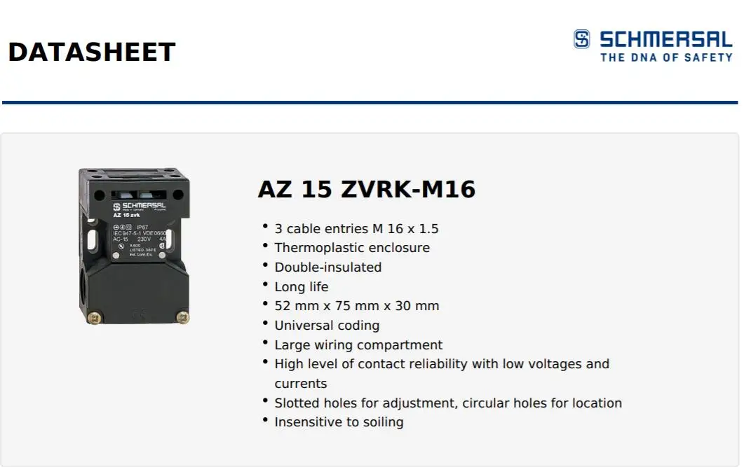 Imagem -03 - Interruptor de Segurança com Atuador Separado Az15 16-b1 az 15 az 15 Zvrk-m16