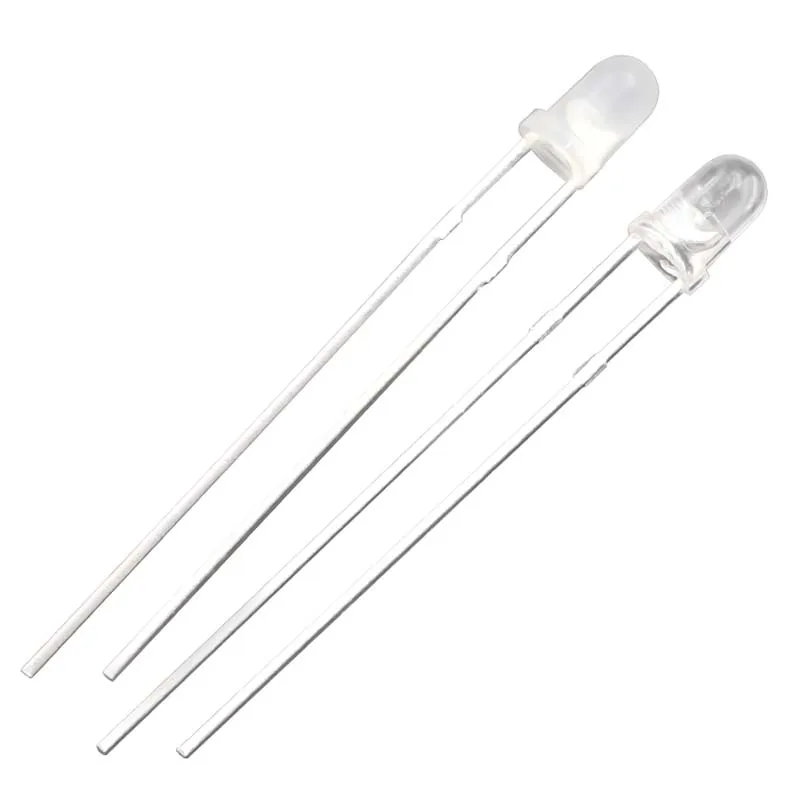 1000PCS F3mm 2-PIN Bicolor Diffused RED Blue GREEN Nonpolar Transparent DIP LED Light-Emitting Diode