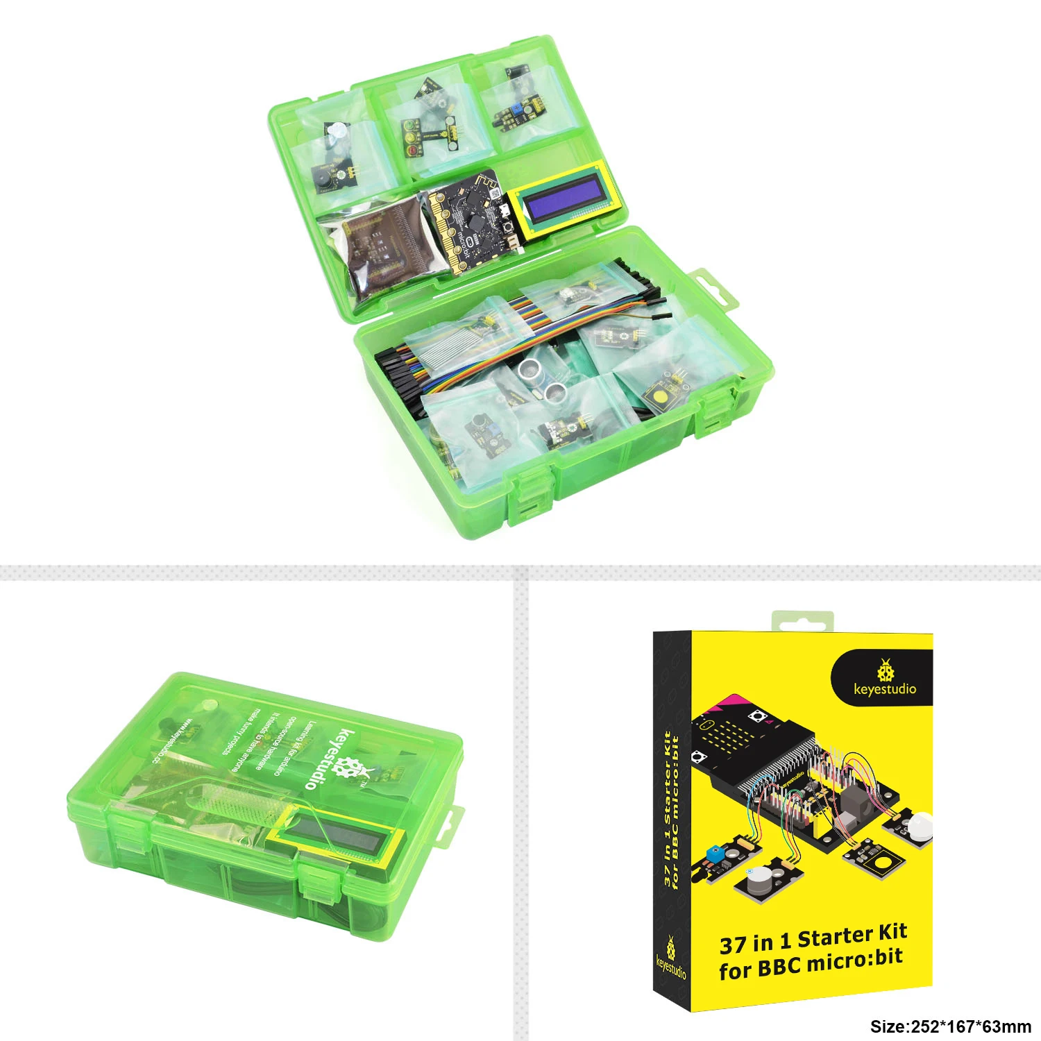 Starter Kit sensore 37 in 1 Keyestudio con Micro:Bit V2.0 per progetti 38 fai-da-te MicroBit BBC (incluso Micro:Bit V2)