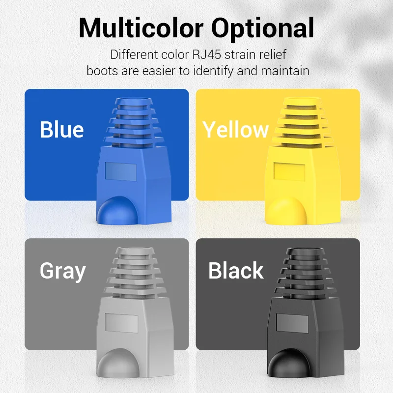 Vention RJ45 Connector RJ45 Strain Relief Boots Cat6 A Cat6 RJ45 Ethernet Connector Boots Plug Cover 50PCS RJ45 Boots Cap Cover