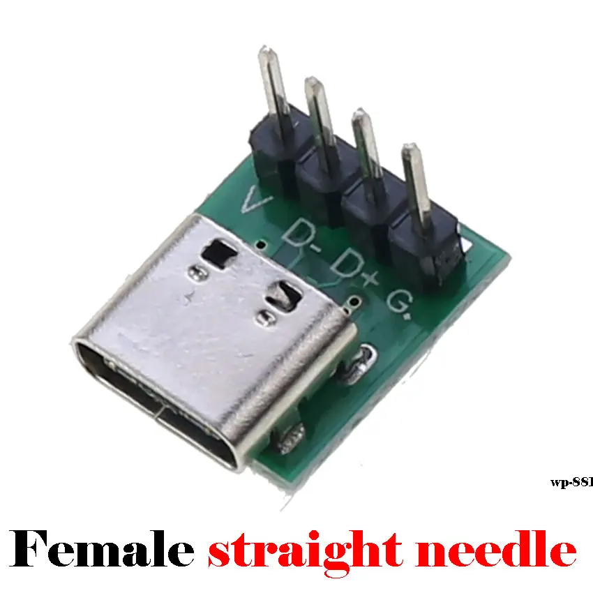 1 pz USB tipo C connettore ago curvo ago dritto scheda PCB presa femmina + presa adattatore terminale XH