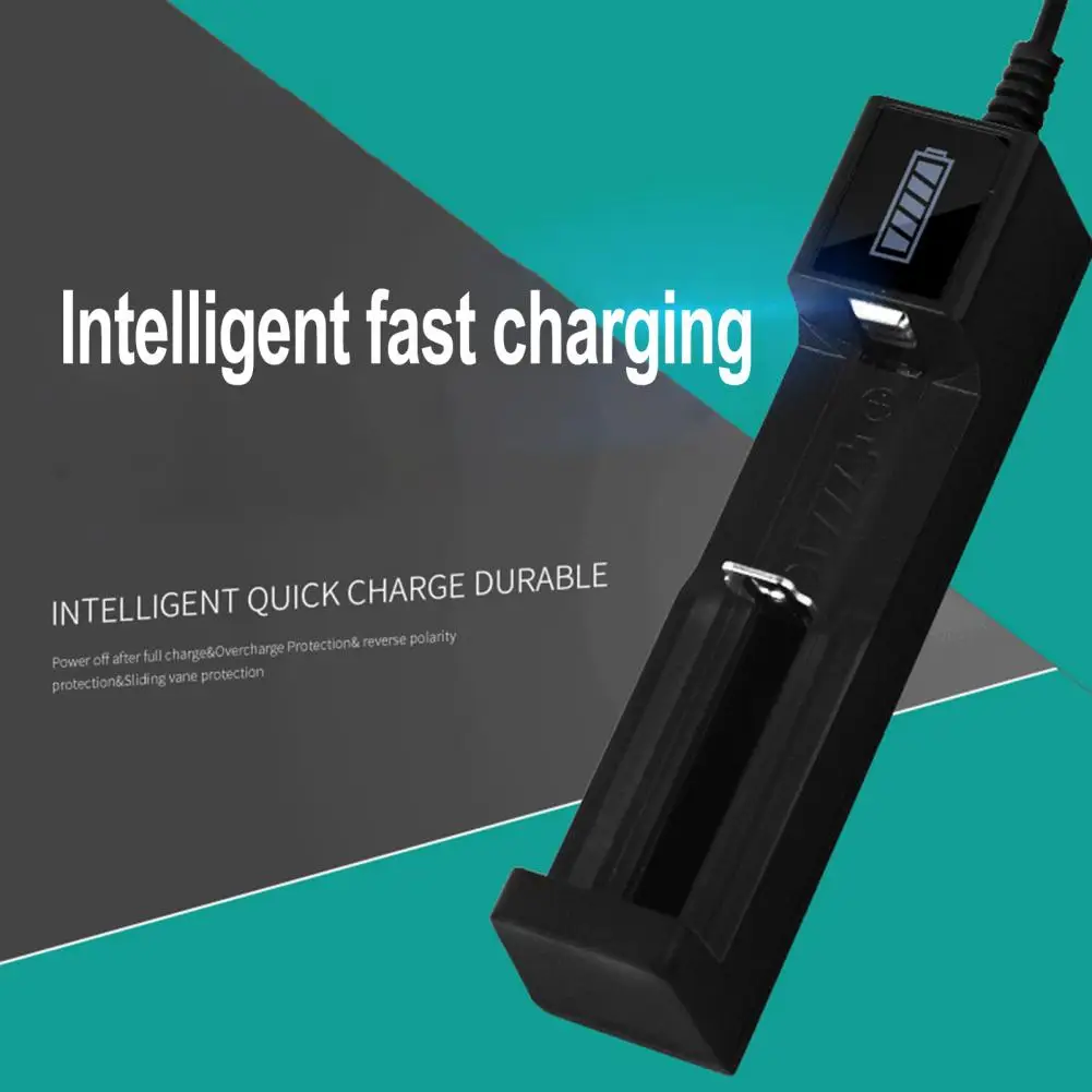 18650 Battery Charger AU/EU Plug 1 Slots Smart Charging Safety Fast Charge 18650 Li-ion Rechargeable Battery Charger