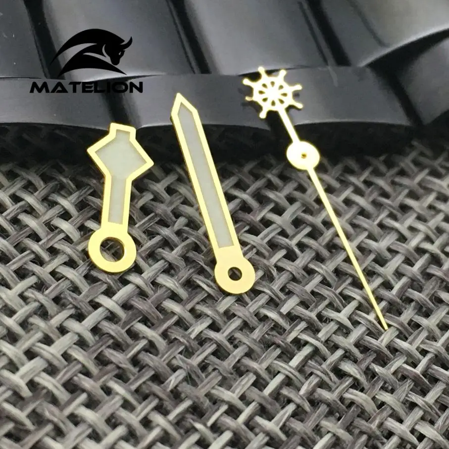 Snowflake Style black golden Watch Hands For NH35 NH36 7s26 4r35 7009 Gold Black Color Replacements Watch hands