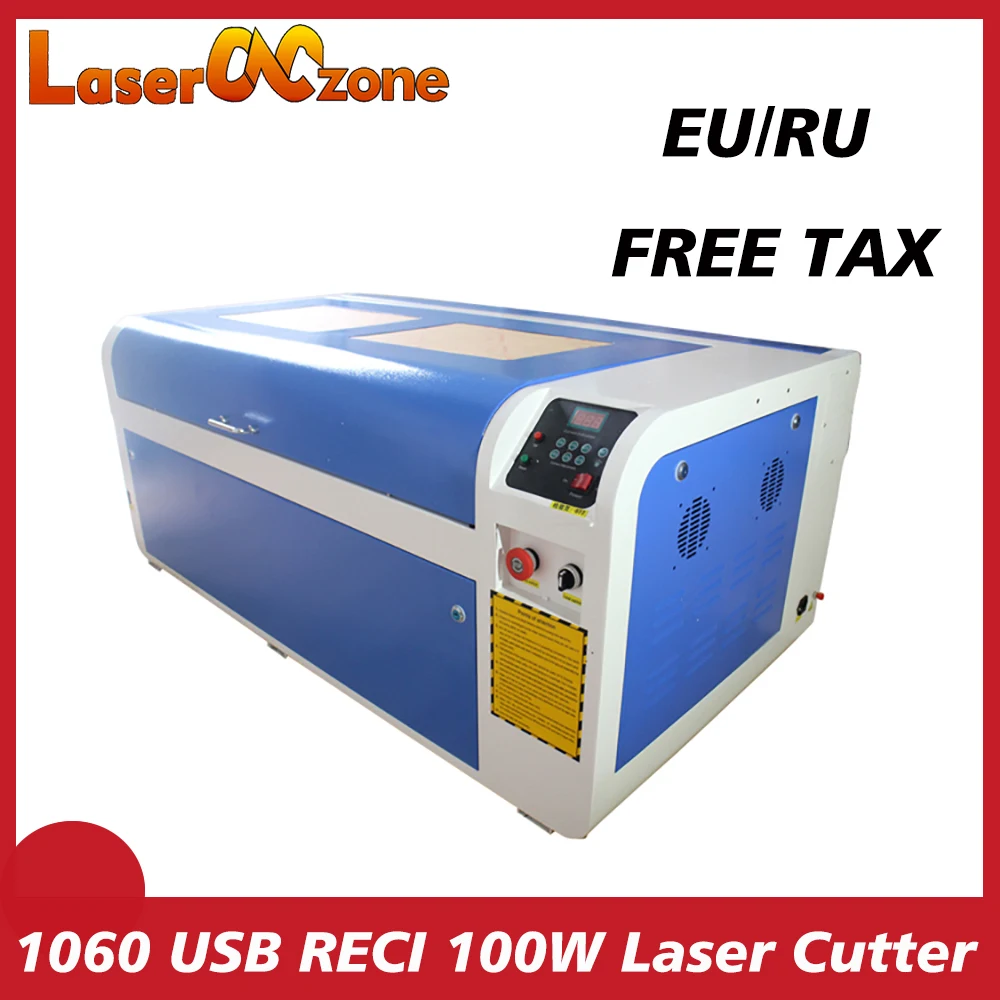 100W 1060 CO2 Laser Engraving Machine USB RECI W2 Laser Cutting Engraver  for Acylic Wood Bamboo Plank  1000x600mm