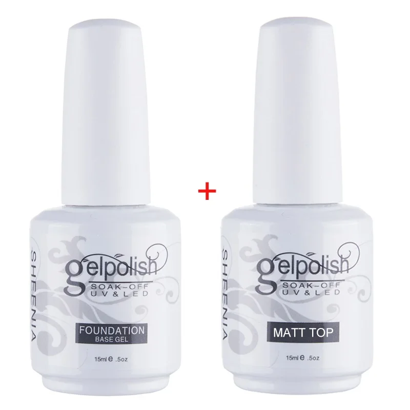 Gross weight 130g MATT TOP and Base Coat total 30ml Soak off Base Coat Foundation without Sticky Layer MATT TOP Coat Nail Gel