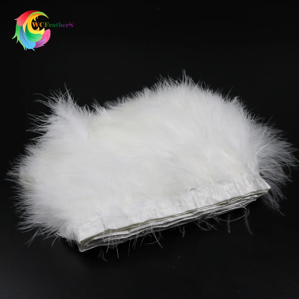 2yards/lot Weiß fluffy marabou Trim Höhe 6-8 zoll federn Band für Kleidung Nähen Hochzeit kleid Dekoration