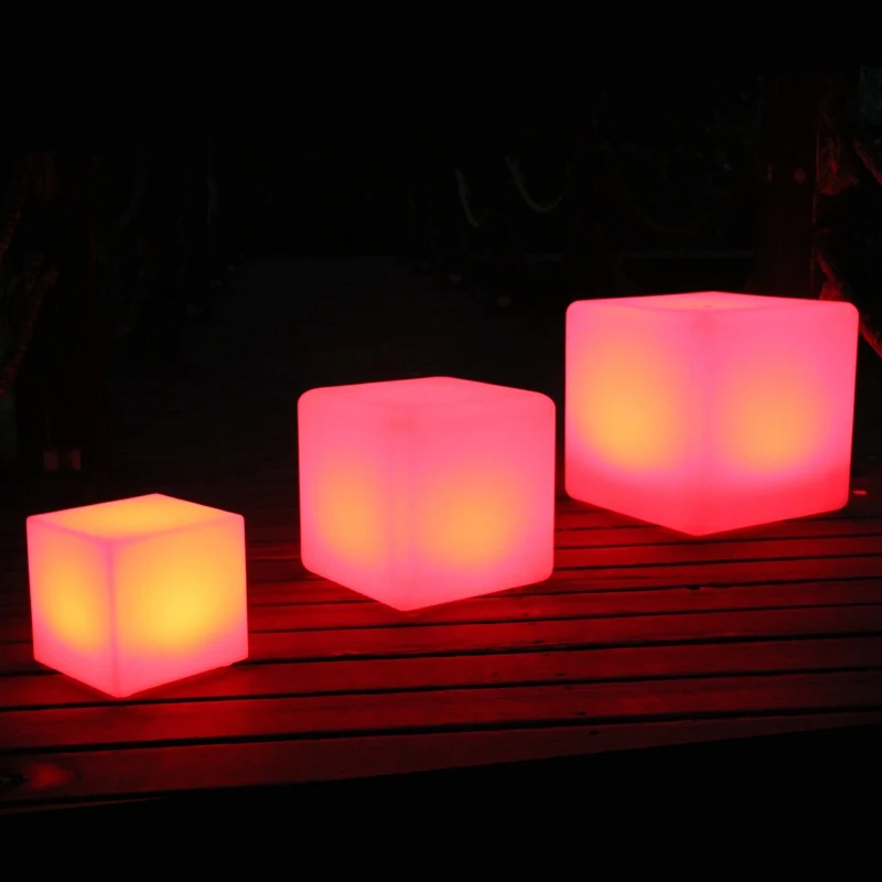 D10,D13,D15,D20cm LED Decorative lighting led cube Stool 16 color changing lighting for event party decoration free shipping 1pc