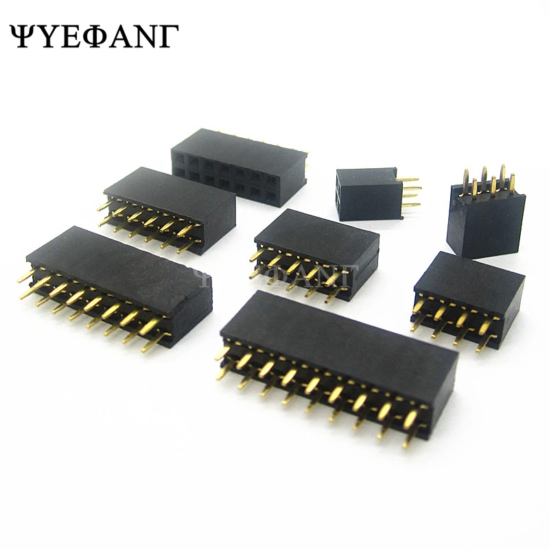 

10PCS Double Row Pin Female Header Socket Pitch 2.54mm 2*2p 3p 4p 5p 6p 8p 10p 12p 40p Pin Connector