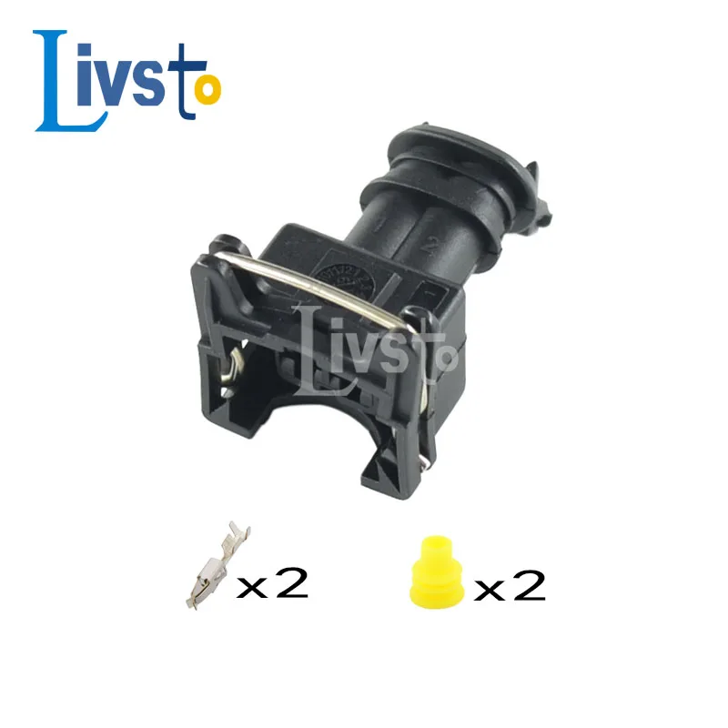 2 Pin Fuel Waterproof EV1 Automotive Electrical Connector Fuel Injector Male Female Plug For Denon 282189-1