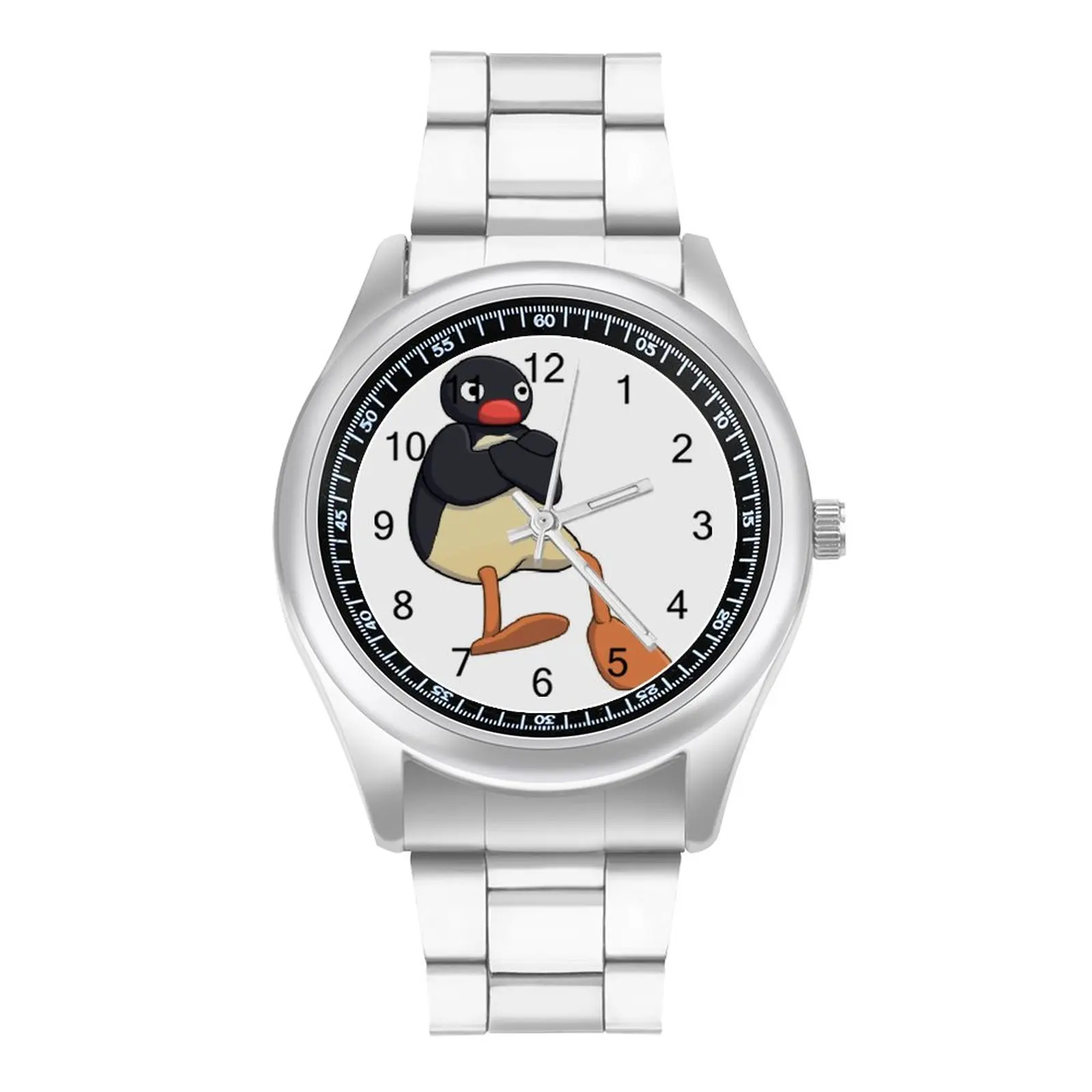 Pingu Quartz Watch Aesthetic Couple Wrist Watch Photo Steel Outdoor Analog Wristwatch