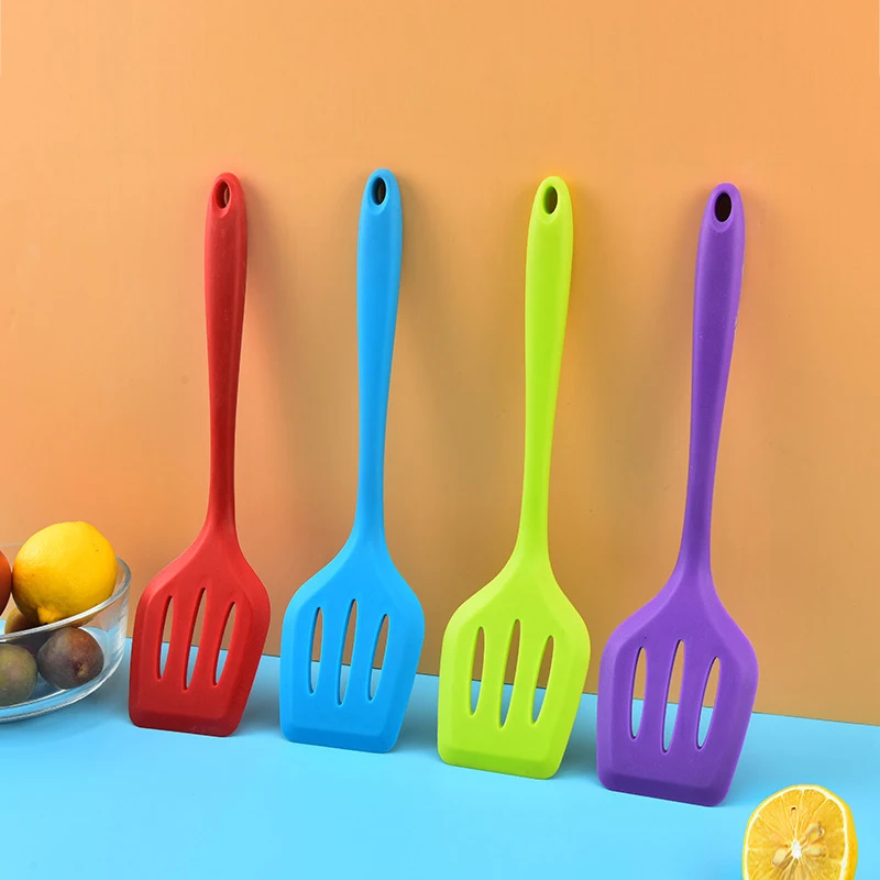 Silicone Turner Spatula Fried Shovel Egg Fish Frying Pan Scoop Slotted Turners Non-Stick Cooking Utensils Kitchen Accessories