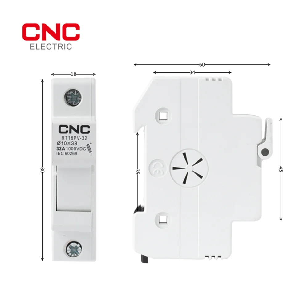 CNC RT18PV-32 1P Fuse holder Overload and Short circuit protection DC 1000V Low Voltage Fuse