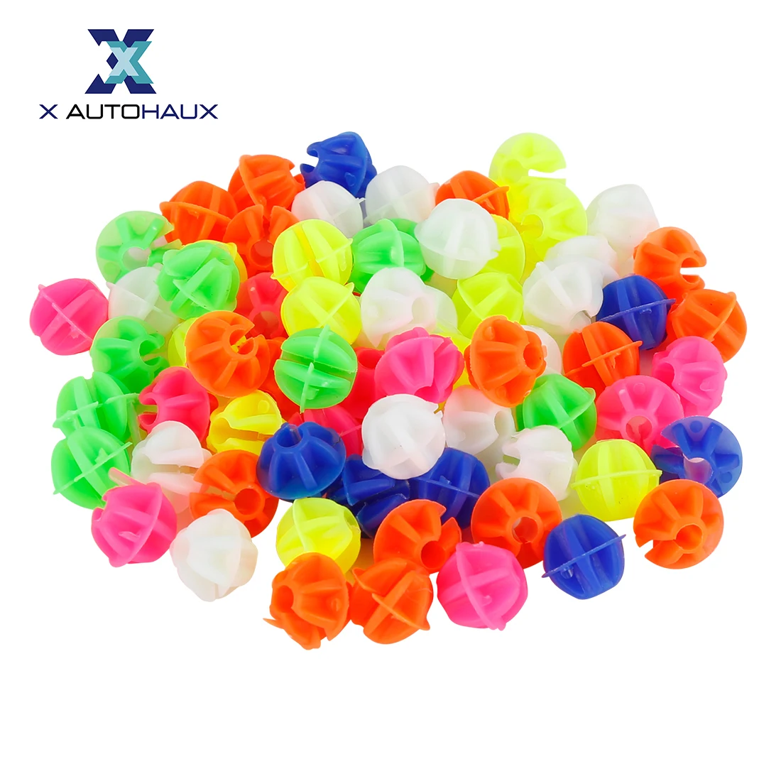 X Autohaux Multicolor Bike Wheel Spoke Bead Decoratie Lichtgevende Kraal Clip 70 / 140 Pcs Kleurrijke Gemengde Vormige Fiets Bead clip