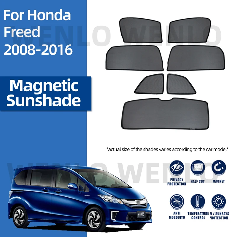 

For Honda Freed 2008-2016 Car Sunshade Magnetic Sunscreen Easy Mounting Sun Protector Mesh Windshield Curtain Glass Visor Cover