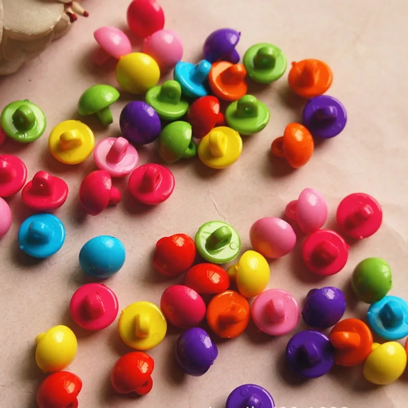 50Pcs/Lot 10mm Colorful Hanging Hole Half Round Button Shape Acrylic Beads For Jewelry Making DIY Bracelet Necklace Accessories