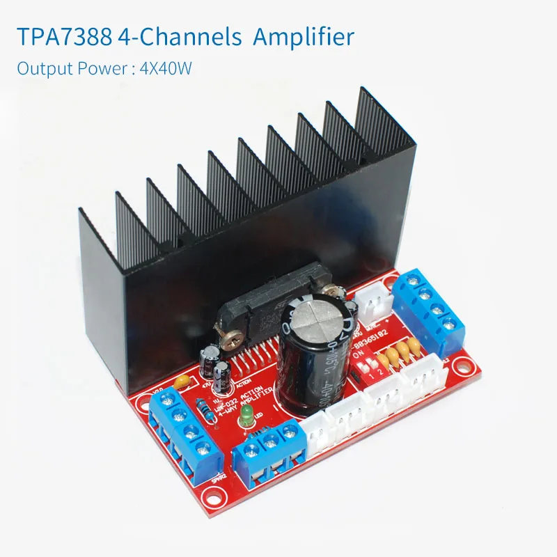 UNISIAN TDA7388 4.0 channels Car Audio amplifier board 4X40W HIFI Digital TDA7388 four channels Amplfier For Home theater syster