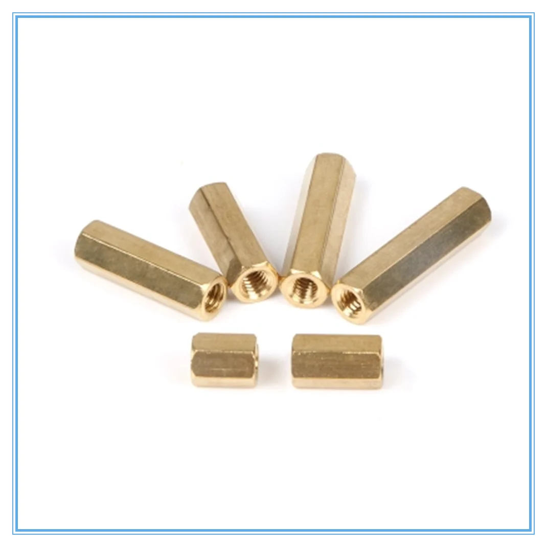 10pcs M2x 3 4 5 6 7 8 9 10-25mm Brass Hex Hexagonal Female Threaded Standoff Spacer Pillars copper nuts