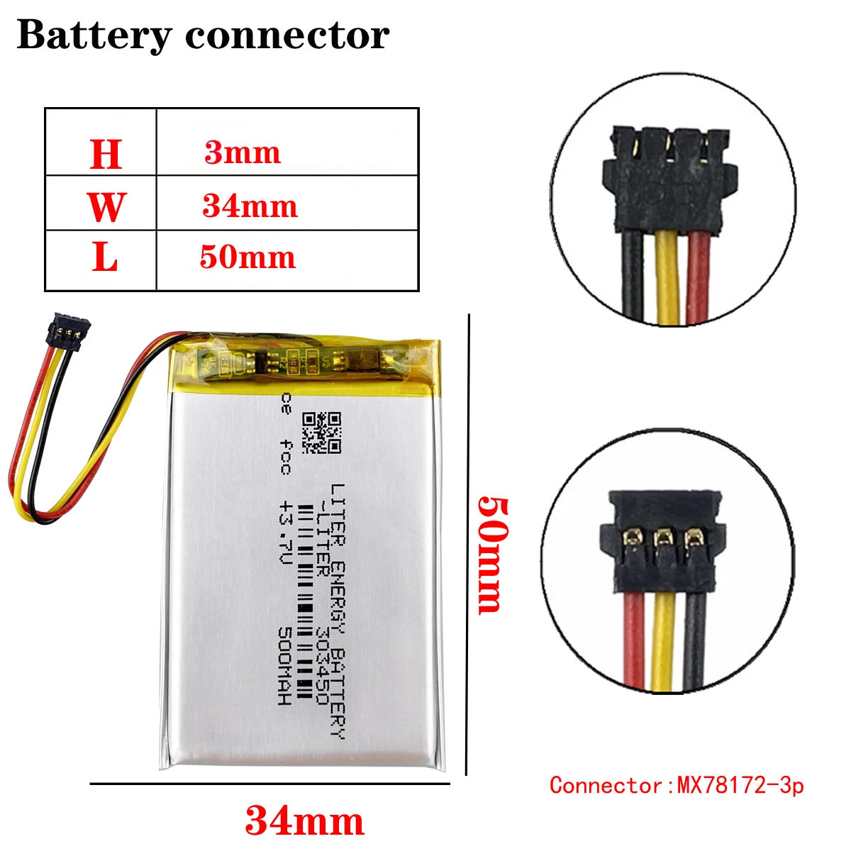 303450 3.7V 500mAh li Polymer Replacement Battery for master 533-000088 wireless mouse