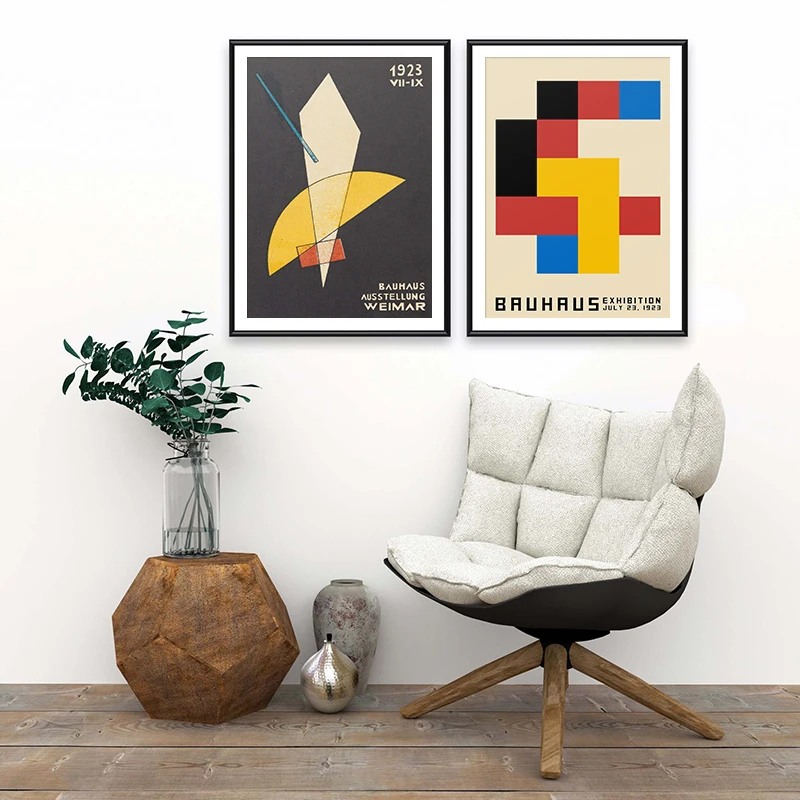 Bauhaus Ausstellung 1923 Weimer Exhibition Poster Abstract Print Wall Art Picture Canvas Painting for Living Room Home Decor
