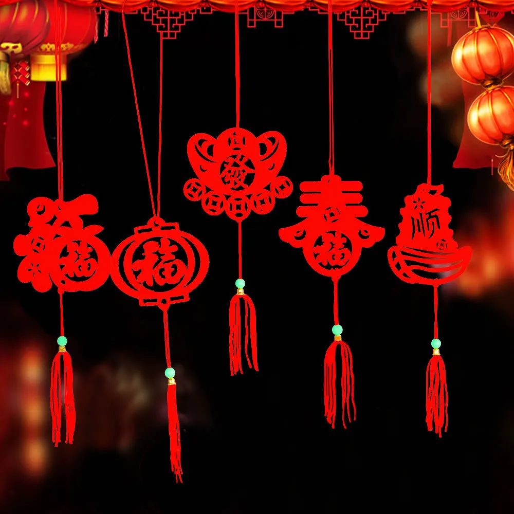 6pcs/pack Chinese New Year Lantern Pendant  Chinese New Year Decoration Spring Festival Room Hanging Decoration Gift