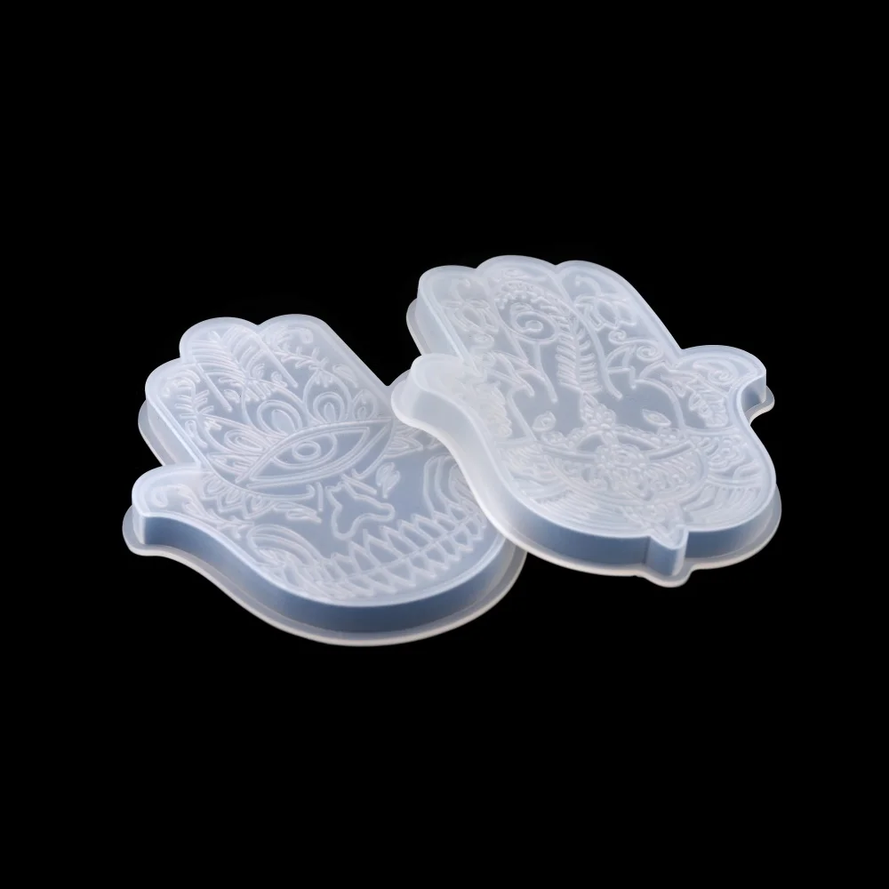 1Pc Hamsa Hand Rune Stone Epoxy Resin Molds Silicone Casting Mold For DIY Soap Dish Trinket Trays Container Storage Tray Tool