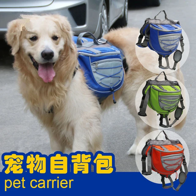 Polyester Fashion Dog Self Backpack Multi-pocket Pet Harness Mini Carrier Backpack Pocket Saddle Bags Puppy Bag Dog Supplies