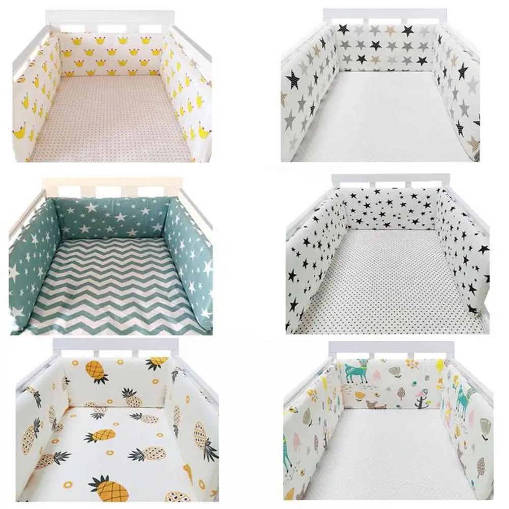 Hot Sale Baby Crib Bumper Cotton Thicken One-piece Crib Around Cushion Cot Protector Pillows Newborns Room Bedding Decor