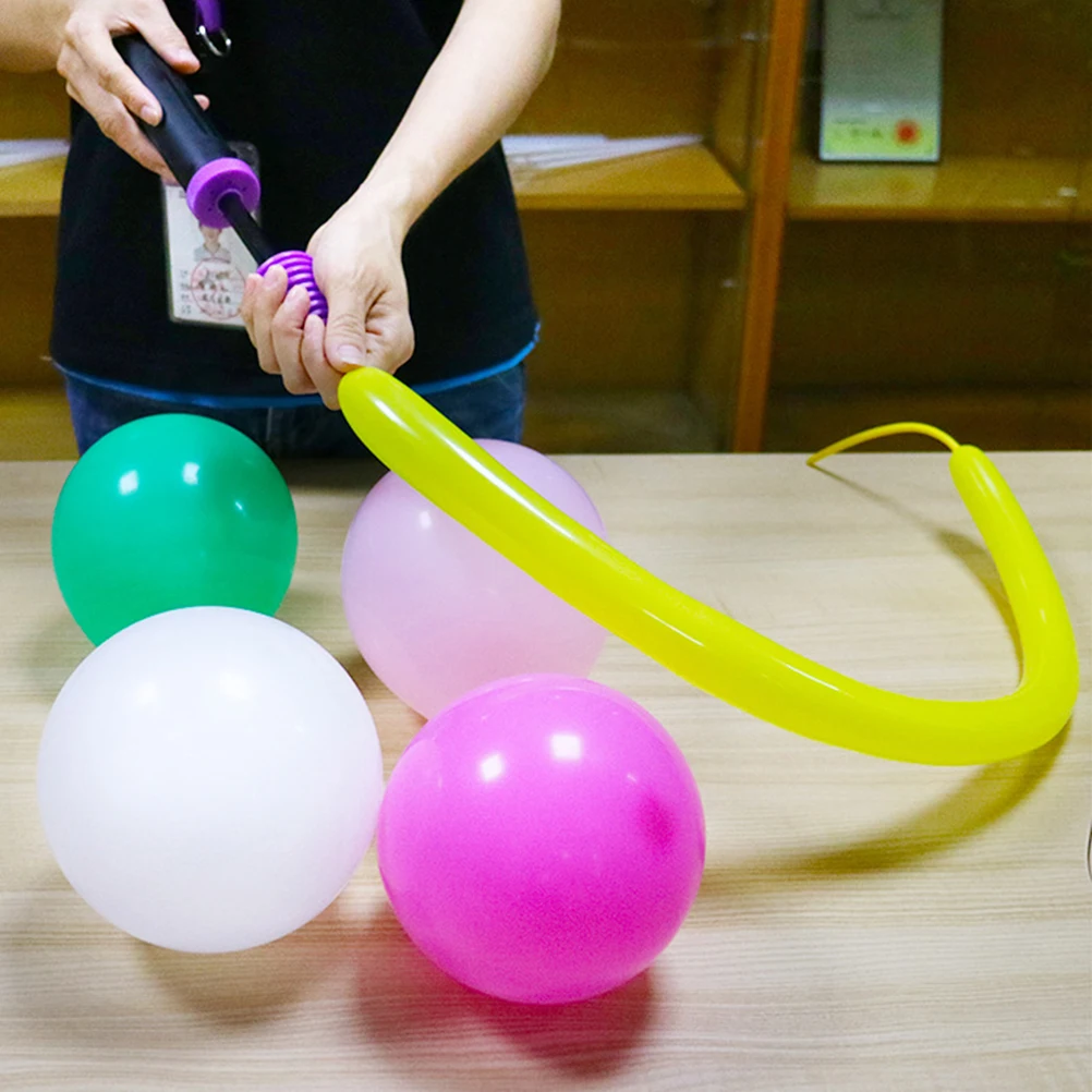 2 Pcs Portable Balloon Inflator Hand Manual Inflator Swim Ring Pump Air Inflator For Party Home Shop Long and Round Balloon