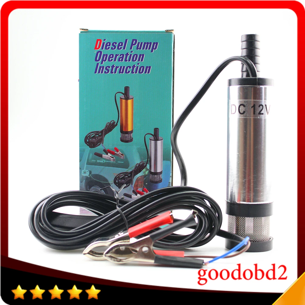 12V Car Electric Submersible Pump Diesel Fuel Water Oil Transfer Submersible Pump with On/Off Switch Oil Engine Transfer pump