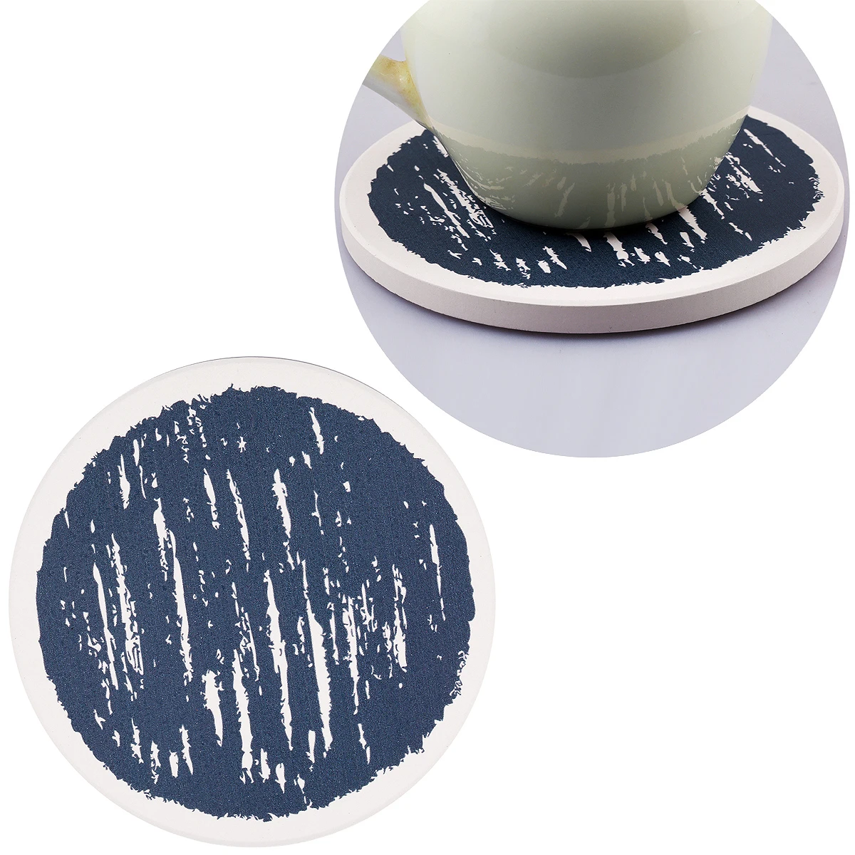 Water Absorbs Diatom Mud Coaster Non-Slip Cup Mat Round Placemat Insulation Anti-scalding Coaster Marble Table Decor