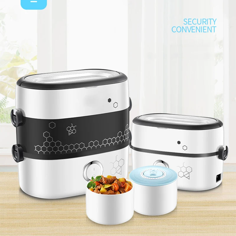 صندوق غداء كهربي من السيراميك يمكن توصيله للحفاظ على الحرارة 250 واط التلقائي علبة طعام للتسخين موقد صغير لطهي الأرز