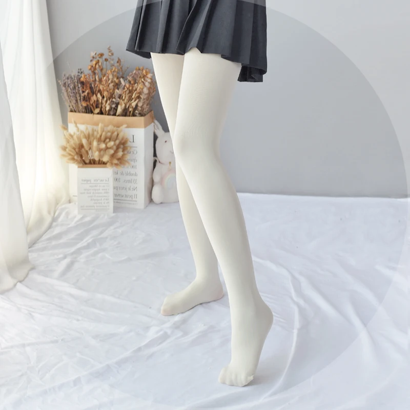 High quality 120D Japanese Sen female line Lolita lolita white velvet pantyhose basic models girls bottoming socks