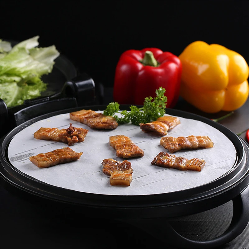 50Pcs Round Baking Paper Circle Parchment Paper Liner BBQ Oven Patty Hamburger Paper Cake Non-Stick Baking Tool Wholesale