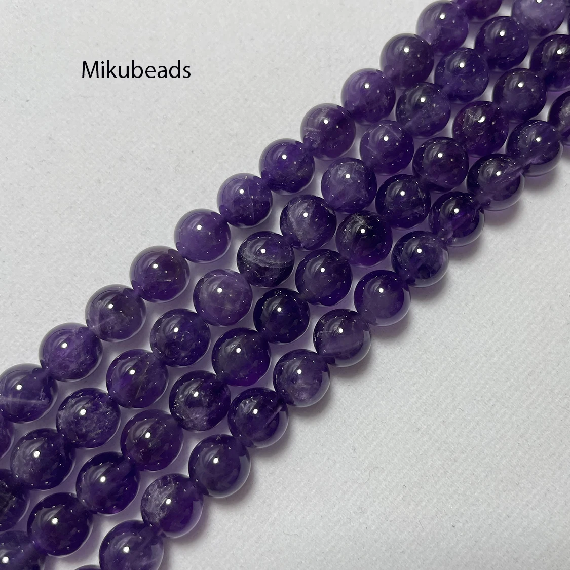 Wholesal Natural 6mm A grade Amethyst Quartz Crystal Smooth Round Stone Loose Beads For Making Jewelry DIY Necklace Strand 15